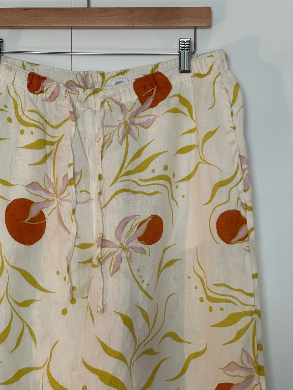 Women’s Cream Floral Drawstring Pajama Pants